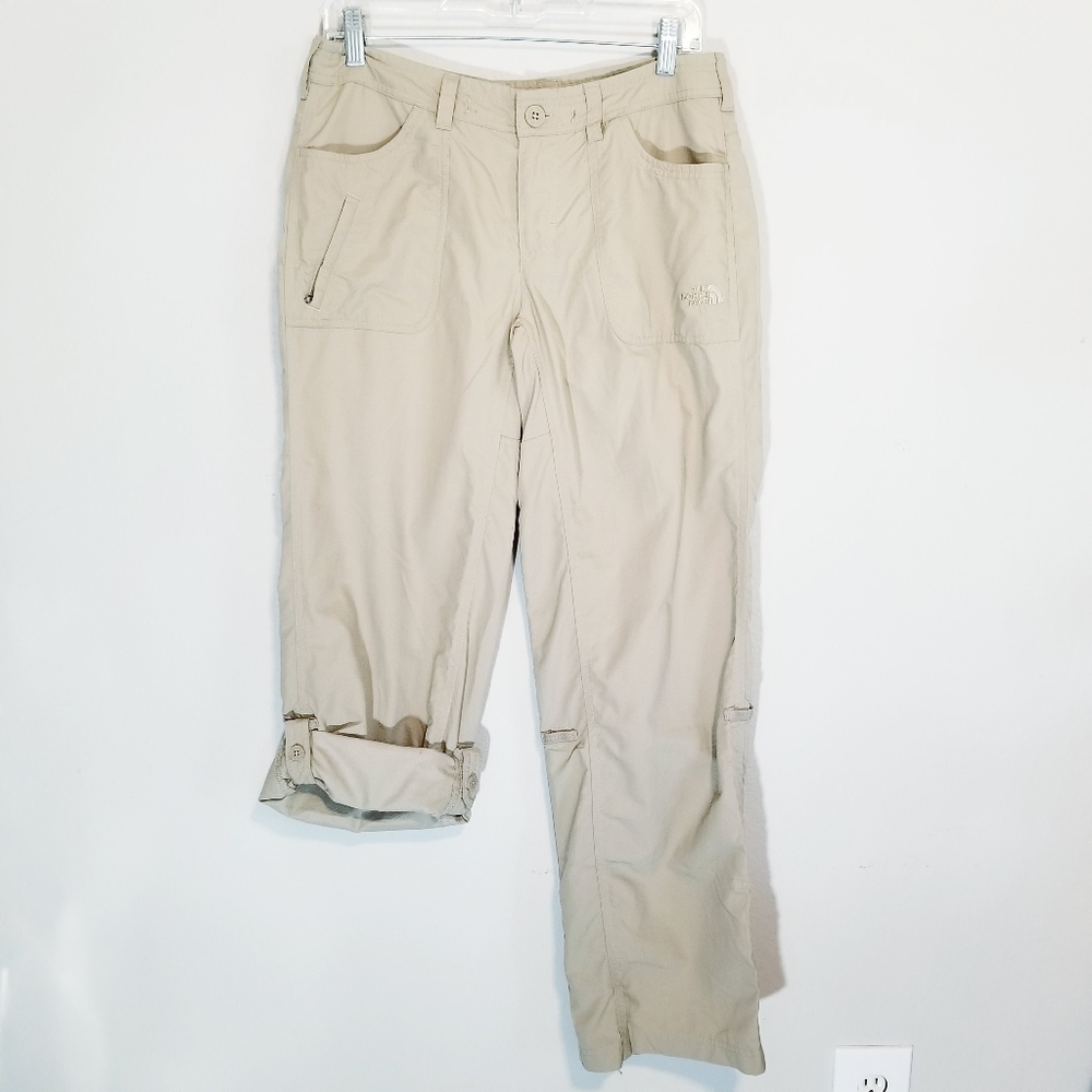 The North Face Womens Roll Up Hiking Pants Sz 6 Tan Convertible